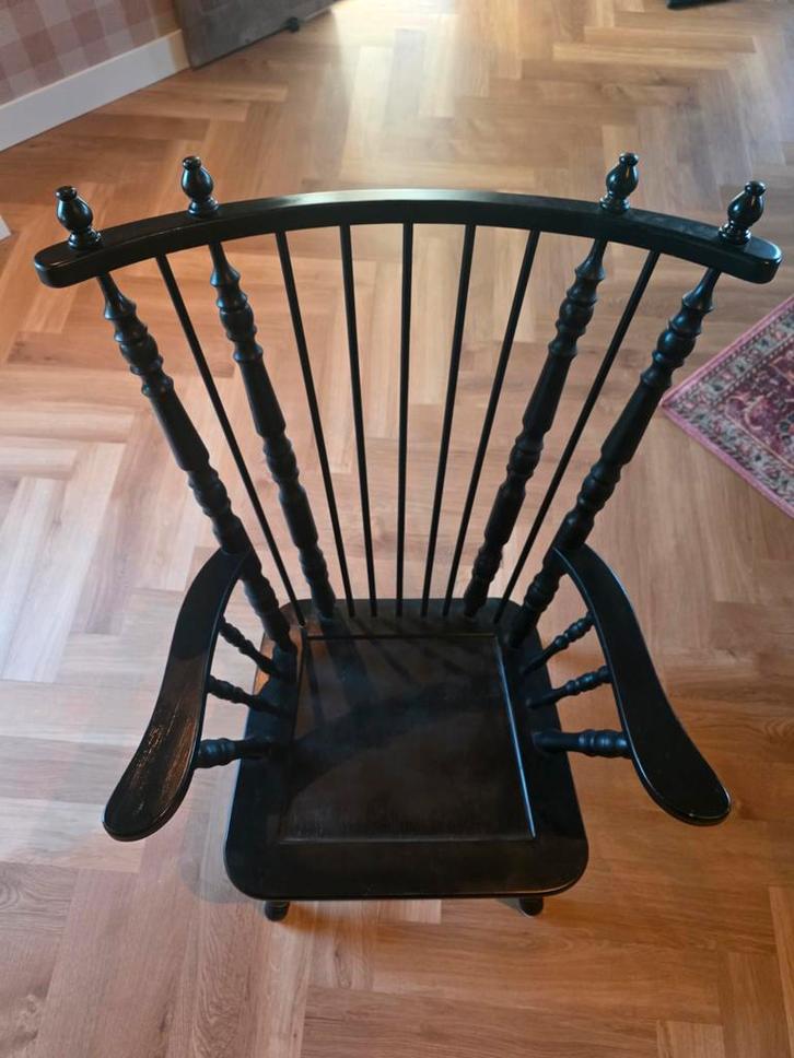 Zwarte Windsor stoel, Huis en Inrichting, Stoelen, Gebruikt, Eén, Hout, Zwart, Ophalen