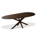 Organische tafel japandi stone motief bruin 240x110cm, Ophalen, Vijf personen of meer, Rechthoekig, Japoandi