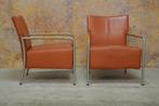 2 terrakleurige leren Bert Plantagie Class design fauteuils!, Design, Bert plantagie, 75 tot 100 cm, Ophalen of Verzenden