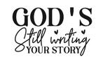Muursticker christelijke wandtekst God's still writing, The River House, Info@theriverhouse.nl, Nieuw, Ophalen of Verzenden