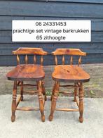 Zeldzaam mooie set vintage barkrukken, Ophalen, 60 tot 90 cm, Zo goed als nieuw, Hout