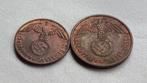 WO2 1 en 2 Reichspfennig brons nazi duitsland 4, Postzegels en Munten, Ophalen of Verzenden, Duitsland, Setje