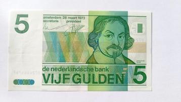 Bankbiljet  5 gulden 1973   FDC beschikbaar voor biedingen