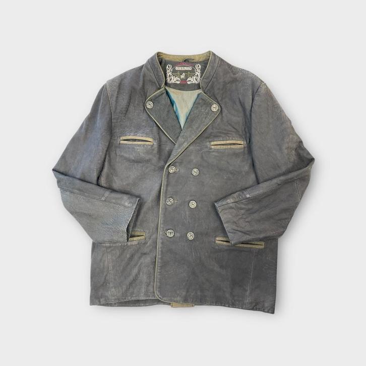 Lamberiazzi Stile Italiano jas/blazer maat XL (100% leer), Kleding | Heren, Jassen | Winter, Gedragen, Maat 56/58 (XL), Zwart