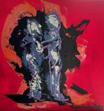 Schilderij HANNEKE SETZ BECAUSE I LOVE YOU 40-40 cm, Ophalen of Verzenden