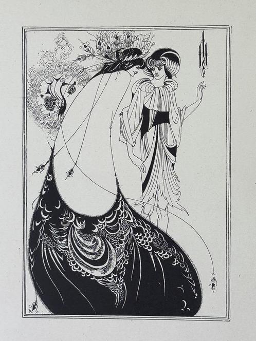 Aubrey Beardsley – Blokdruk 1920: Peacock Skirt, Art Nouveau, Antiek en Kunst, Kunst | Litho's en Zeefdrukken, Verzenden