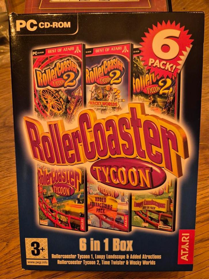 RollerCoaster Tycoon 6-in-1 PC, Spelcomputers en Games, Games | Pc, Gebruikt, Simulatie, 1 speler, Vanaf 3 jaar, Ophalen of Verzenden