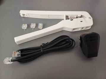 Krimptang Telefoonsnoer RJ11 Stekker en 3 connectoren. beschikbaar voor biedingen