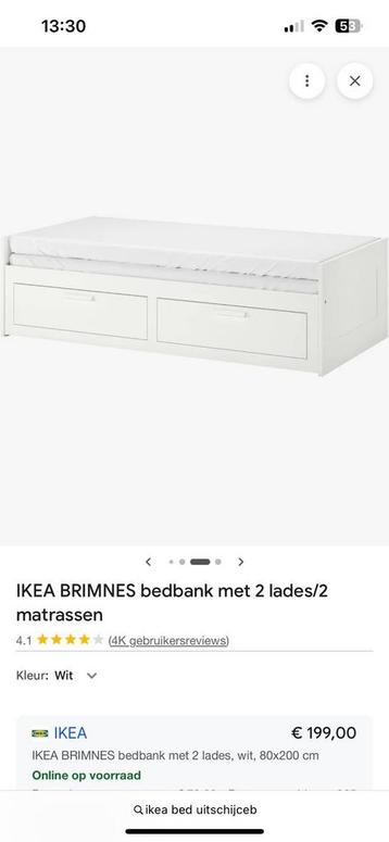 Brimnes Ikea uitschuifbed 80x200 - afbeelding 4