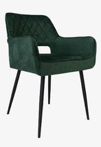 6 eetkamerstoelen donker groen velvet, Huis en Inrichting, Stoelen, Overige kleuren, Ophalen of Verzenden, Zo goed als nieuw, Stof
