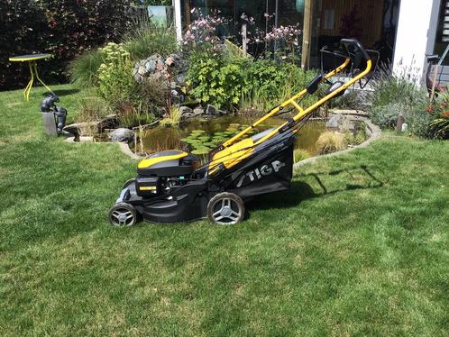 Stiga motermaaier type 504 SVEQ H elektrische start defect, Tuin en Terras, Grasmaaiers, Gebruikt, Benzine-grasmaaier, 50 cm of meer