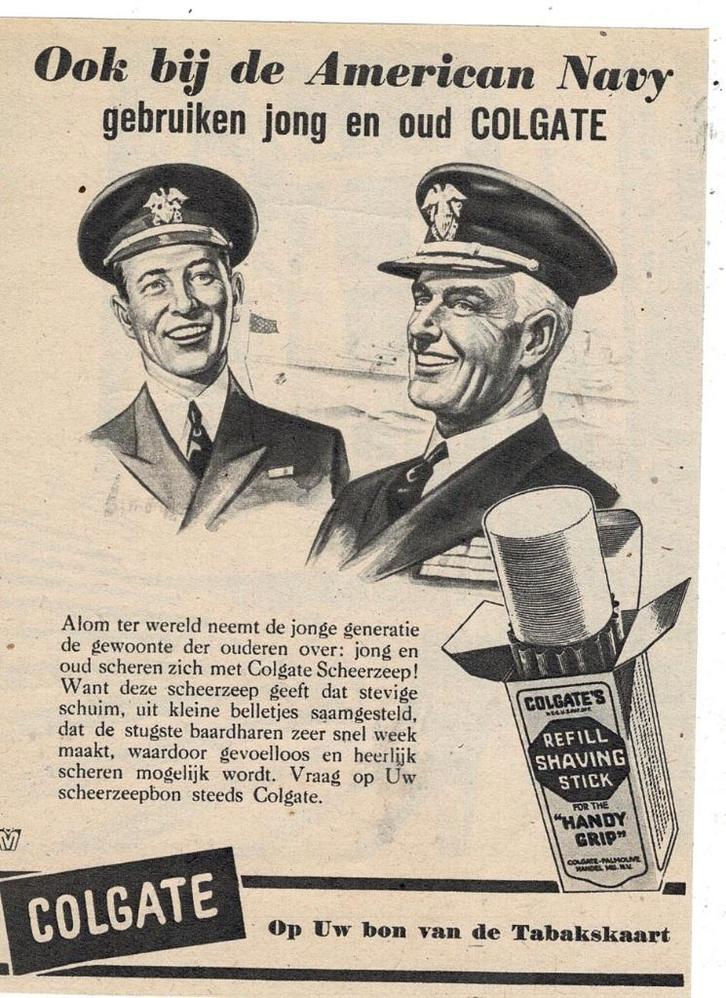 Ook bij de American Navy gebruiken jong en oud COLGATE 1947, Verzamelen, Merken en Reclamevoorwerpen, Zo goed als nieuw, Overige typen