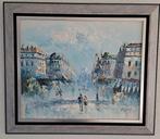 Schilderij "zicht op Parijs" van R. Davey, Antiek en Kunst, Kunst | Schilderijen | Klassiek, Ophalen