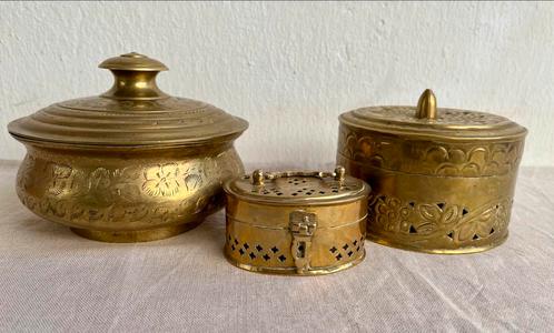 3 x vintage messing box / kistje, Huis en Inrichting, Woonaccessoires | Kisten, Minder dan 50 cm, Ophalen of Verzenden