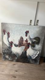 Schilderij Kippen en haan, Antiek en Kunst, Kunst | Schilderijen | Klassiek, Ophalen
