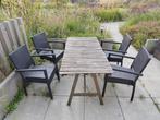 Houten tuintafel gratis, Ophalen, 4 zitplaatsen, Gebruikt, Tuinset