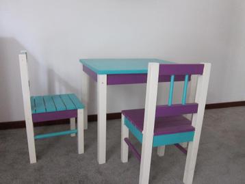 Kindertafel en 2 stoeltjes beschikbaar voor biedingen