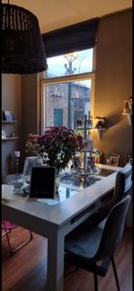 Landelijke eettafel met glasplaten, Ophalen, Gebruikt, 50 tot 100 cm, 150 tot 200 cm