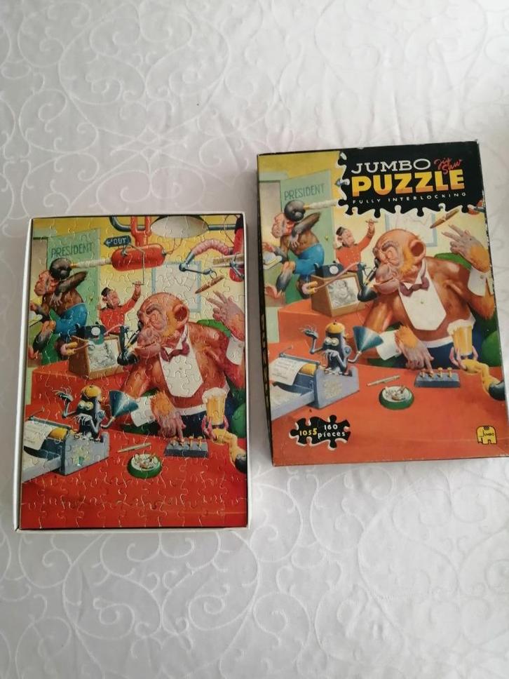Oude puzzel van Jumbo "Aap als president" compleet, Kinderen en Baby's, Speelgoed | Kinderpuzzels, Gebruikt, Meer dan 50 stukjes