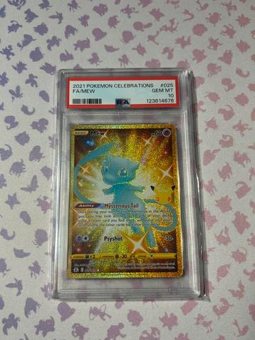 PSA 10 MEW GOLD 025 CELEBRATIONS beschikbaar voor biedingen