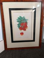 Aardbeien Kunstwerk Ingelijst, Ophalen of Verzenden
