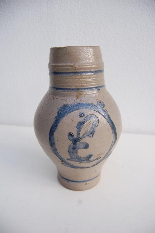 18e eeuwse steengoed beker bierpul kruik Bouffioulx (B.), Antiek en Kunst, Antiek | Keramiek en Aardewerk, Ophalen of Verzenden