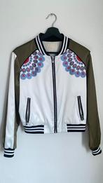 Maje embroidered satin bomber jacket – size 38, Ophalen, Zo goed als nieuw, Maat 38/40 (M), Groen