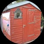 Blok hut van hout regen goten en regen ton, Tuin en Terras, Tuinhuizen, 1 raam, Hout, Ophalen, Minder dan 250 cm