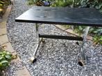 Vintage zwarte bijzettafel jaren 70/80, 45 tot 60 cm, Gebruikt, Jaren 70/80, Ophalen of Verzenden