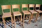 Barkruk hout Hutten 5 stuks, Huis en Inrichting, Barkrukken, Ophalen, Met voetsteun, 60 tot 90 cm, Nvt