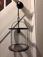 Metalen en glazen lamp, Huis en Inrichting, Lampen | Hanglampen, Ophalen, Gebruikt, Metaal, Minder dan 50 cm