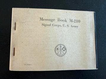 US message book M 210, signal corps, 1942 , Amerikaans beschikbaar voor biedingen