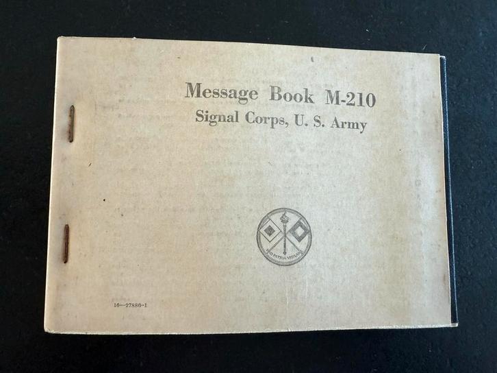 US message book M 210, signal corps, 1942 , Amerikaans, Verzamelen, Militaria | Tweede Wereldoorlog, Landmacht, Amerika, Ophalen of Verzenden
