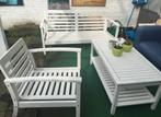 Witte Tuinset - Hout, tafel, stoel en bank, Ophalen, Gebruikt, Hout