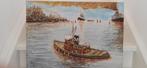 Amerikaanse sleepboot, Gebruikt, Oorspronkelijke maker, Ophalen of Verzenden, Schilderij