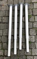 4 IKEA Olov in hoogte verstelbare tafelpoten witte metalen, Ophalen, Tafelpoot, Minder dan 50 cm, 50 tot 100 cm