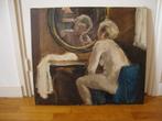 "Vrouw voor spiegel" André Langemax. (olieverfschilderij), Antiek en Kunst, Ophalen