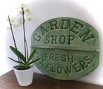 Handgeschilderd reclame bord / verse bloemen / Garden Shop, Verzamelen, Verzenden, Zo goed als nieuw, Reclamebord