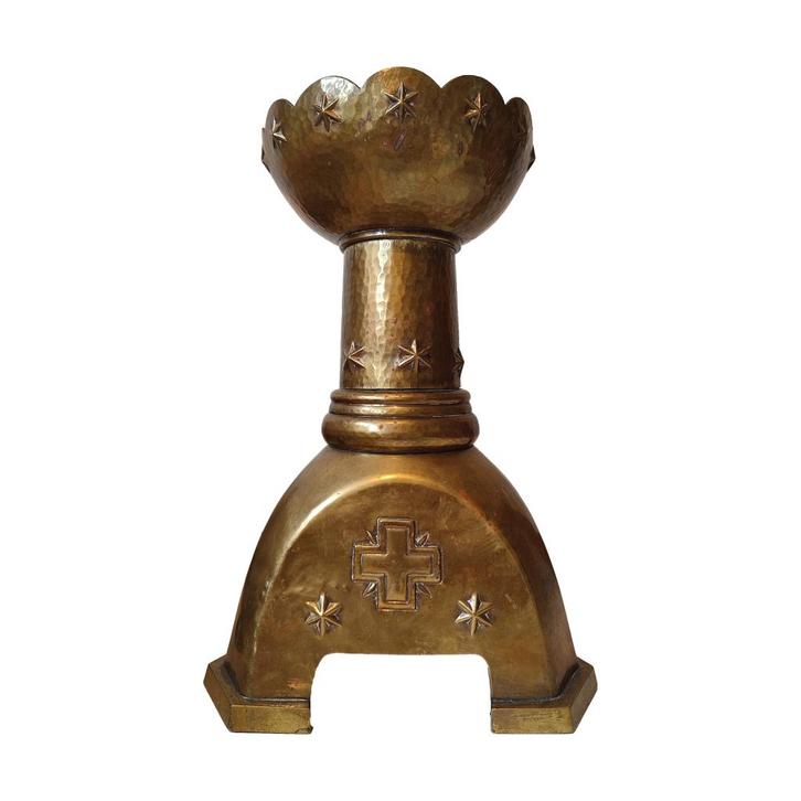 Kaarsenstandaard - kandelaar - messing - vintage, Antiek en Kunst, Curiosa en Brocante