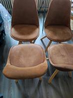Cognac eettafel stoelen Leen Bakker, Ophalen, Gebruikt