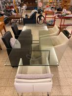 Glazen Eettafel, Huis en Inrichting, Tafels | Eettafels, Nl, 200 cm of meer, Zo goed als nieuw, Vijf personen of meer