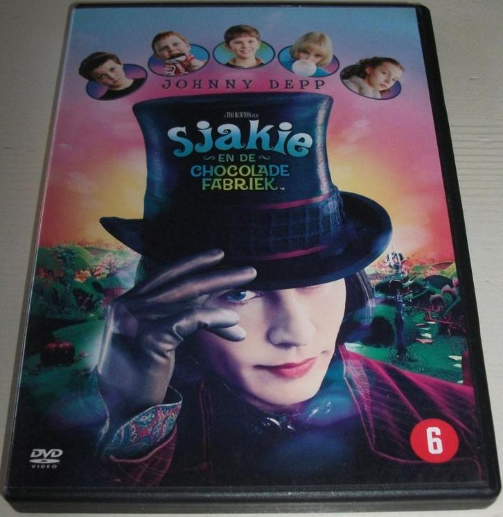 Dvd *** SJAKIE EN DE CHOCOLADEFABRIEK *** Tim Burton, Cd's en Dvd's, Dvd's | Kinderen en Jeugd, Zo goed als nieuw, Film, Avontuur