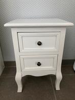 Nachtkastje hout wit barok 2 lades klein kastje bed, Minder dan 45 cm, Ophalen of Verzenden, Zo goed als nieuw, Minder dan 55 cm
