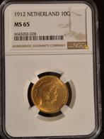 1912 Nederland 10 Gulden Goud - NGC MS65, Koningin Wilhelmina, Losse munt, 10 gulden, Goud