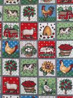 Quiltstof lapje met boerderij dieren, Hobby en Vrije tijd, Stoffen en Lappen, Overige kleuren, Ophalen of Verzenden, Zo goed als nieuw