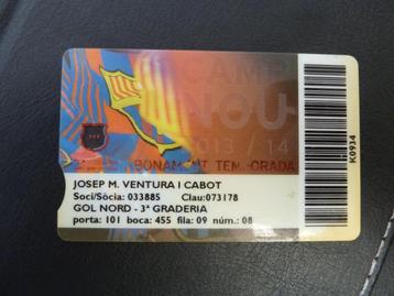 Seizoenkaart Abonament Barcelona 13-14 Gol Nord beschikbaar voor biedingen