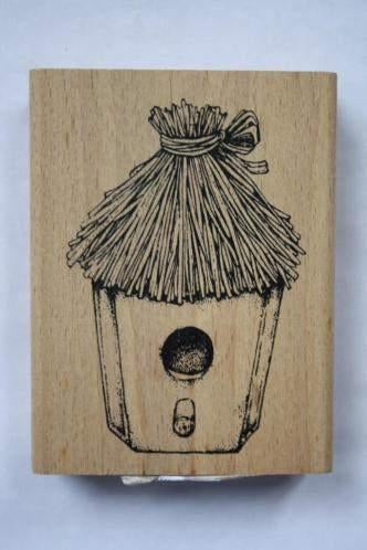 3D Stempel Vogelhuisje 8,6x6cm, Ophalen of Verzenden, Nieuw, Houten stempel
