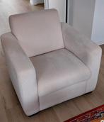 Heerlijke fauteuil in écru ribstof, Huis en Inrichting, Fauteuils, Ophalen, Gebruikt, 75 tot 100 cm, 50 tot 75 cm