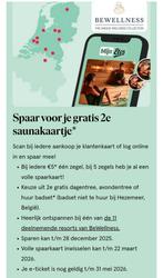 Spaarkaarten voor gratis 2e saunakaartje, Tickets en Kaartjes, Twee personen, Kortingsbon, Spa of Sauna