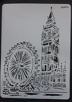 Deco Stencil A4 Big Ben met reuzenrad, Hobby en Vrije tijd, Nieuw, Ophalen of Verzenden